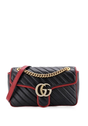 Gucci Pre-Owned GG Marmont Flap Bag Diagonal Quilted Leather Small crossbody bag - Black