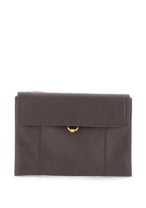 GIANNI CHIARINI Vicky pebbled leather clutch bag - Brown