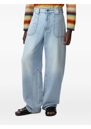 LOEWE washed-effect panelled jeans - Blue