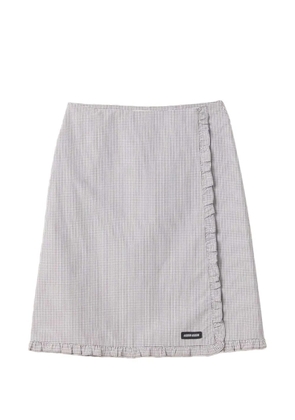 Miu Miu ruched check skirt - White