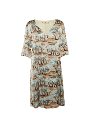 Marni Pre-Owned pleated midi dress - Brown
