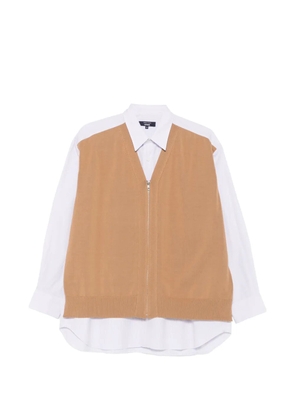 Comme des Garçons Homme layered knit-vest shirt - White