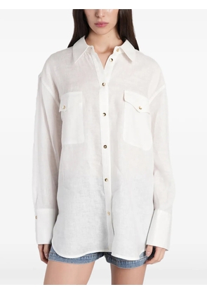 alice + olivia Finely pocket-detail button-up shirt - White