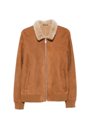 SERGIO MORETTI FIRENZE shearling-collar jacket - Brown