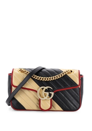 Gucci Pre-Owned GG Marmont Flap Bag Diagonal Quilted Leather Small crossbody bag - Black
