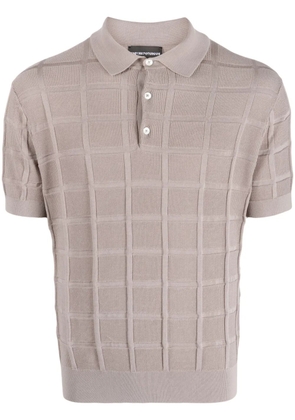 Emporio Armani 3D-knit cotton polo shirt - Grey