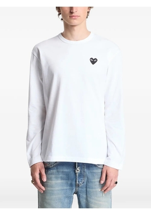 Comme Des Garçons Play heart-patch long-sleeve T-shirt - White