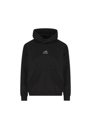 Balenciaga logo-print kangaroo-pocket hoodie - Black