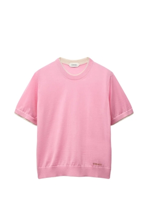 Versace logo-embroidered layered-effect T-shirt - Pink