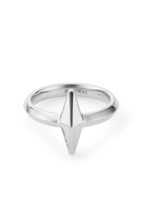 Jimmy Choo logo-engraved band ring - Silver