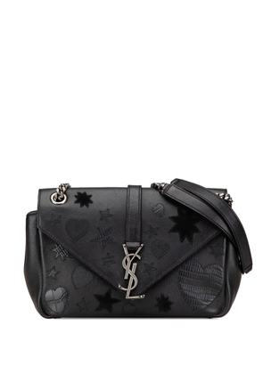 Saint Laurent Pre-Owned 2010-2024 Medium Monogram Heart Patchwork Chain Wallet crossbody bag - Black