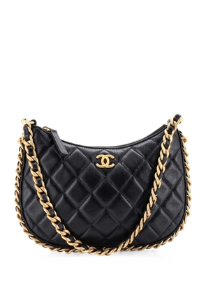 CHANEL Pre-Owned CC Chain Around Quilted Lambskin hobo bag - Black