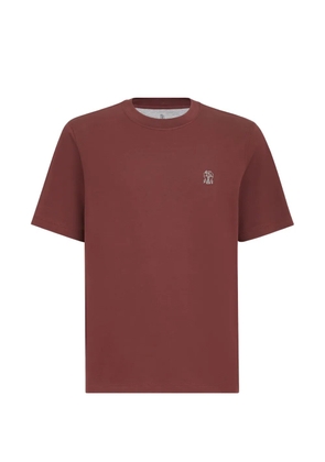 Brunello Cucinelli cotton jersey crew-neck T-shirt with logo - Red