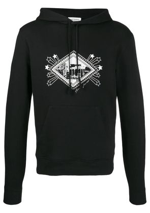 Saint Laurent graphic print hoodie - Black