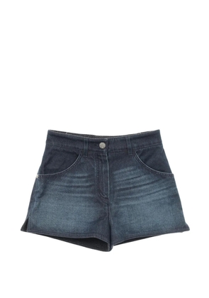 CHANEL Pre-Owned 1986-1988 Cocomark button denim shorts - Blue