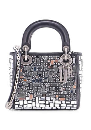 Christian Dior Pre-Owned Lady Dior Chain Bag Leather and Mirror Mosaic Mini shoulder bag - Black