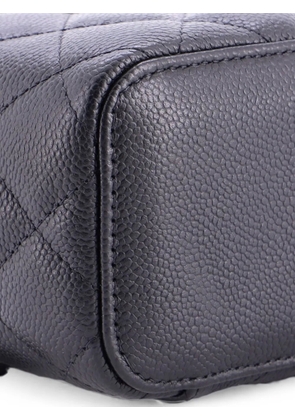 CHANEL Pre-Owned Tiny CC Link Vanity Case with Chain Quilted Caviar Mini clutch bag - Black