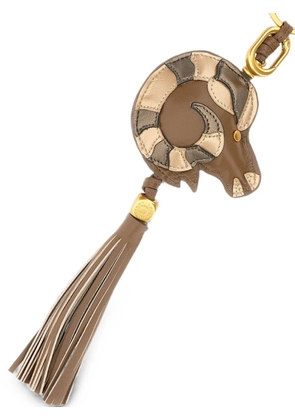 GIANNI CHIARINI tassel ram-head keyring - Brown