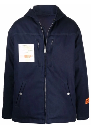 Heron Preston patch-detail hooded jacket - Blue