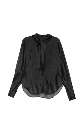 System sheer scarf-tie shirt - Black