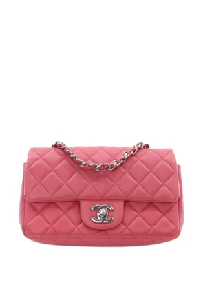 CHANEL Pre-Owned 2019 Mini Rectangular Classic Lambskin Single Flap crossbody bag - Pink