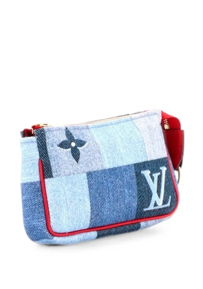 Louis Vuitton Pre-Owned Pochette Accessoires Damier and Monogram Patchwork Denim Micro clutch bag - Blue