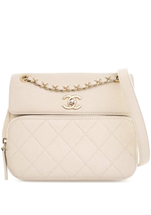 CHANEL Pre-Owned 2019 Caviar Business Affinity Messenger Flap crossbody bag - White