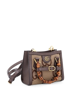 Gucci Pre-Owned Diana NM Bamboo Handle Tote Jumbo GG Canvas Mini shoulder bag - Brown