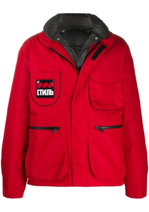 Heron Preston logo pocket padded jacket - Red