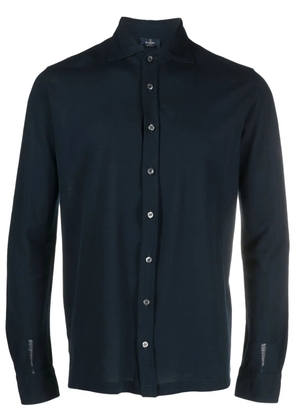 Barba long-sleeve cotton shirt - Blue