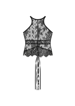 Emergency Room lace-overlay tie-fastening top - Black