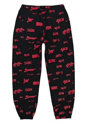 SP5DER graphic-print 'Black' track pants