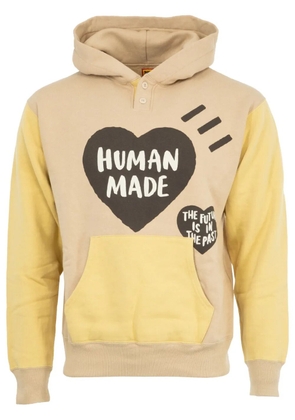 Human Made logo-print colour-block hoodie - Neutrals