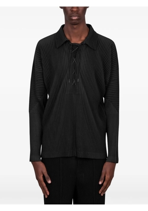 Homme Plissé Issey Miyake lace-up pleated shirt - Black
