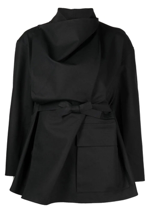 JNBY asymmetrical layered tie-waist jacket - Black