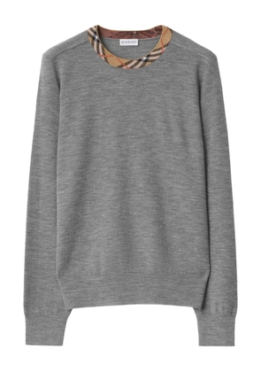 Burberry plaid-collar sweater - Grey