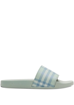 Burberry check-pattern slides - Green