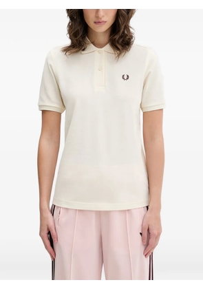 Fred Perry logo-embroidered polo shirt - White