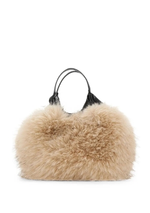 GIANNI CHIARINI Dua faux-fur tote bag - Neutrals
