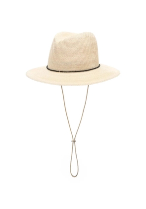 Undercover bead-embellished wide-brim hat - Neutrals