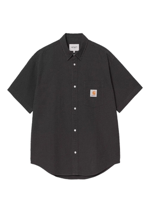 Carhartt WIP textured logo-patch shirt - Black