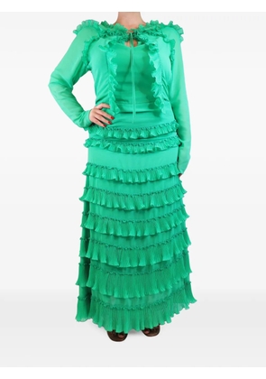 Capucci ruffle-tiered maxi dress - Green