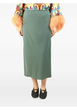 Dries Van Noten Pre-Owned elasticated-waist midi skirt - Green
