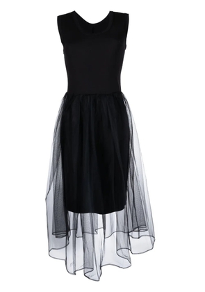 JNBY sleeveless tulle-panel dress - Black