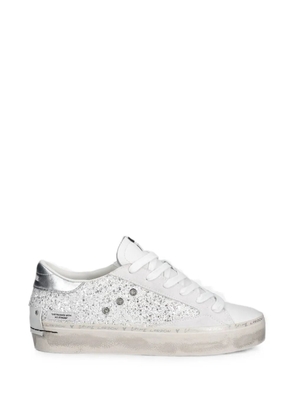 Crime London glitter-embellished leather sneakers - White