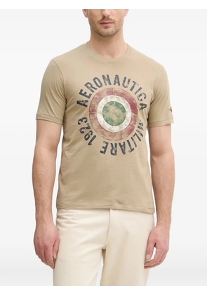 Aeronautica Militare graphic-print cotton T-shirt - Neutrals