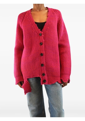 Marni Pre-Owned chunky-knit distressed cardigan - Purple