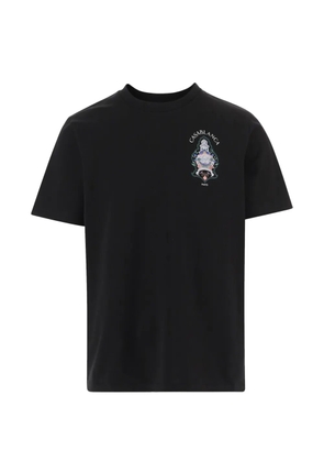 Casablanca Hotel Emblem logo-print cotton T-shirt - Black