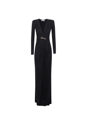 Elisabetta Franchi hardware-detail gathered maxi dress - Black
