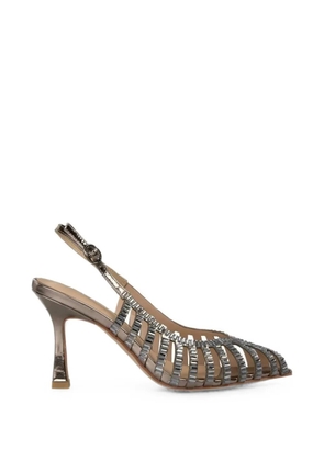 ALMA EN PENA Salon crystal-embellished cage-style pumps - Silver